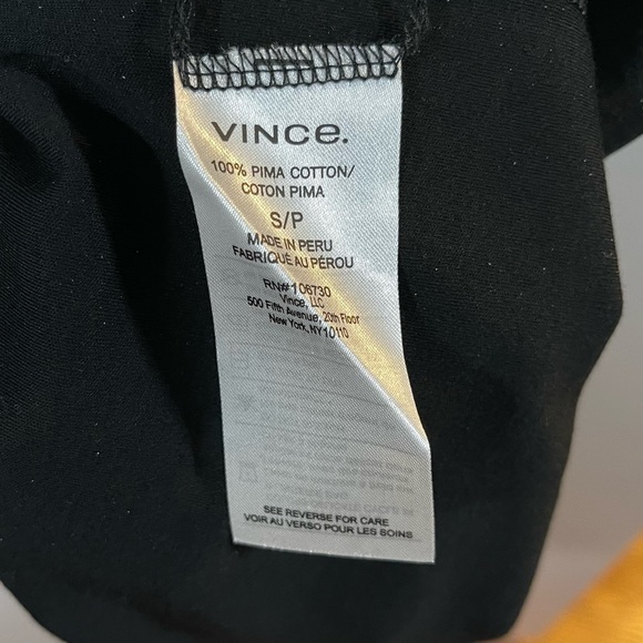 NWT Vince popover dress with drawstring waist in black cotton jersey. Sz: Small - Picture 5 of 5
